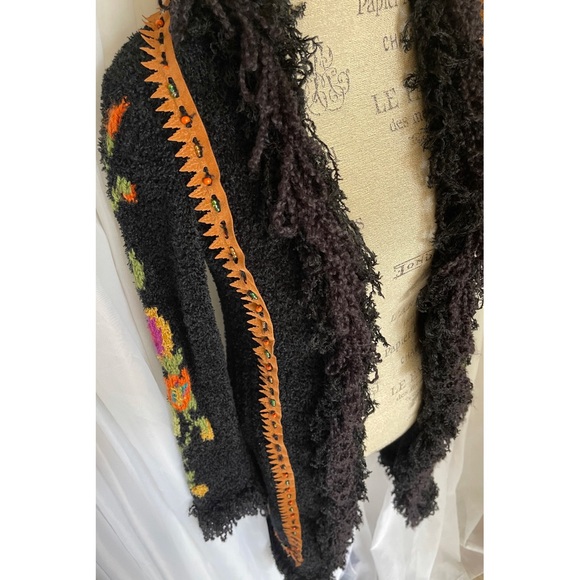 🌹SOLD🌹Rare Retro Paradyz Couture for Anthropologie Knit Fringe L - Picture 3 of 6